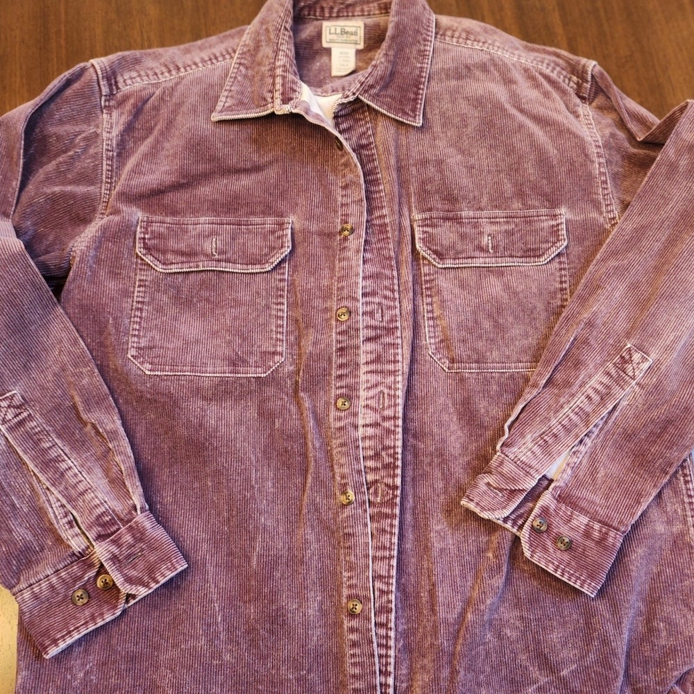 Vtg L.L.Bean Corduroy Button Down Shacket.Plum Workwear y2k gorpcore streetwear